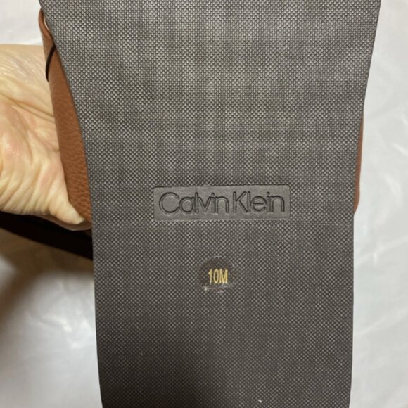 CALVIN KLEIN MEN'S ENRICO BROWN SLIP-ON SANDALS - Picture 3 of 4
